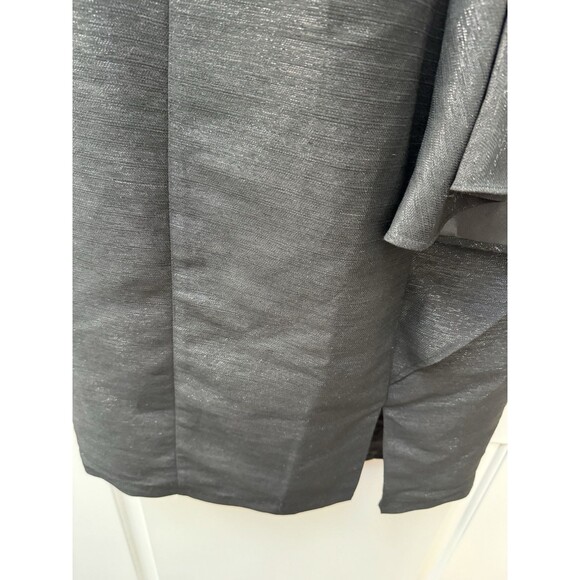 NWT Kay Unger Lola Metallic Twill Midi Dress Women’s Size 14 Sleeveless Black - Picture 6 of 16